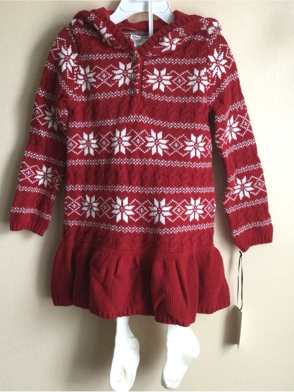 Max Studio 2pc. Red Hooded Knit Dress